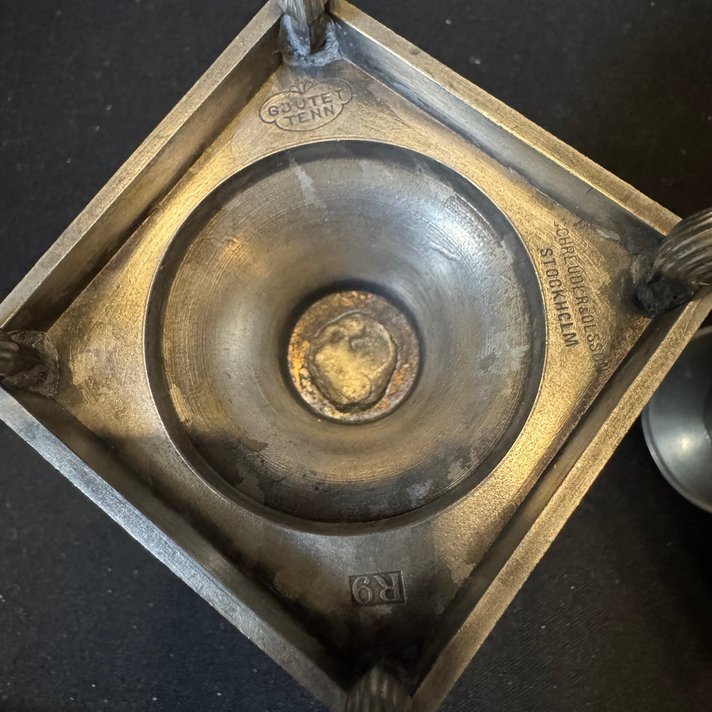 Schreuder & Olsson, Stockholm 1967. Vintage Pewter Candlesticks.