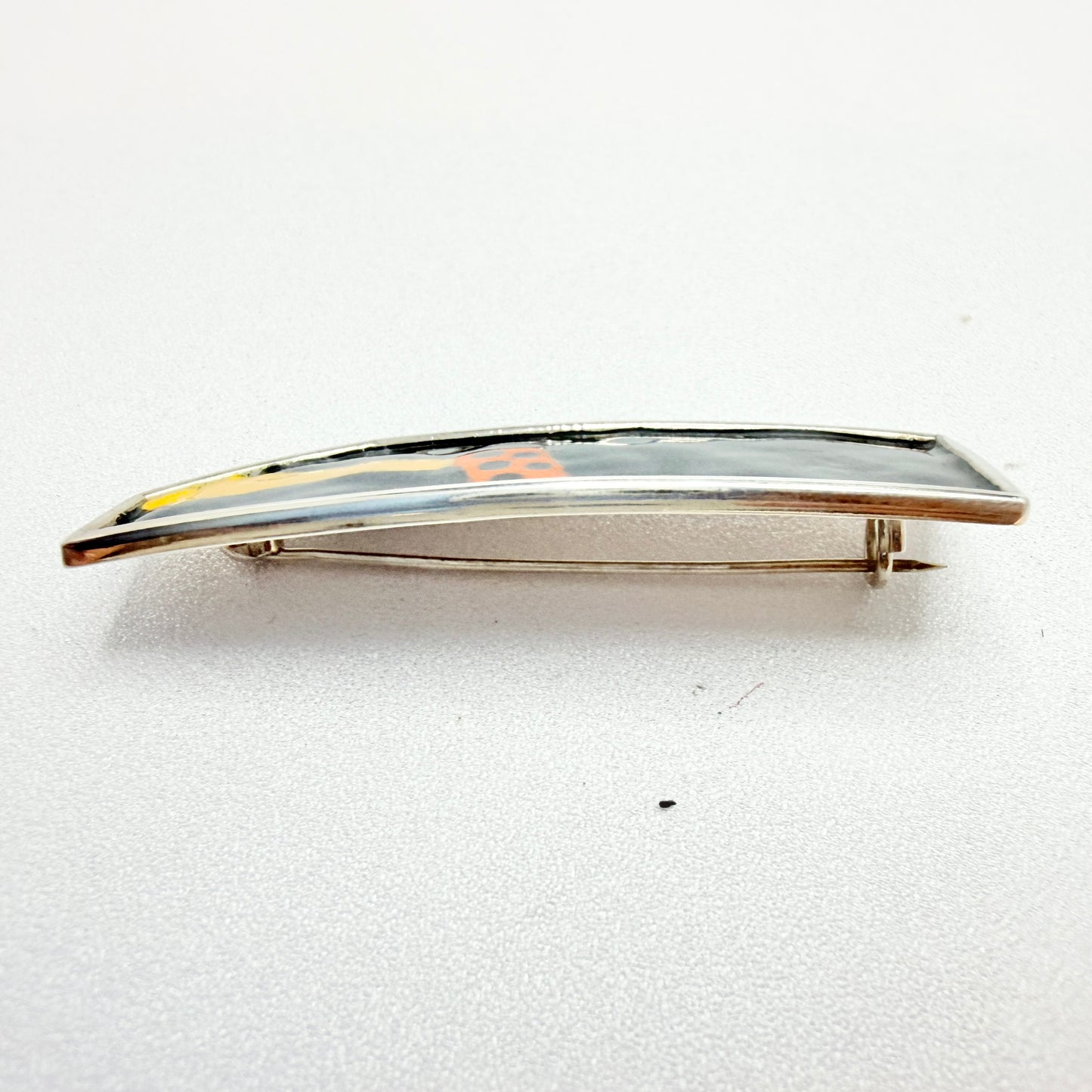 Embla, Norway. Vintage Sterling Silver Enamel Brooch.
