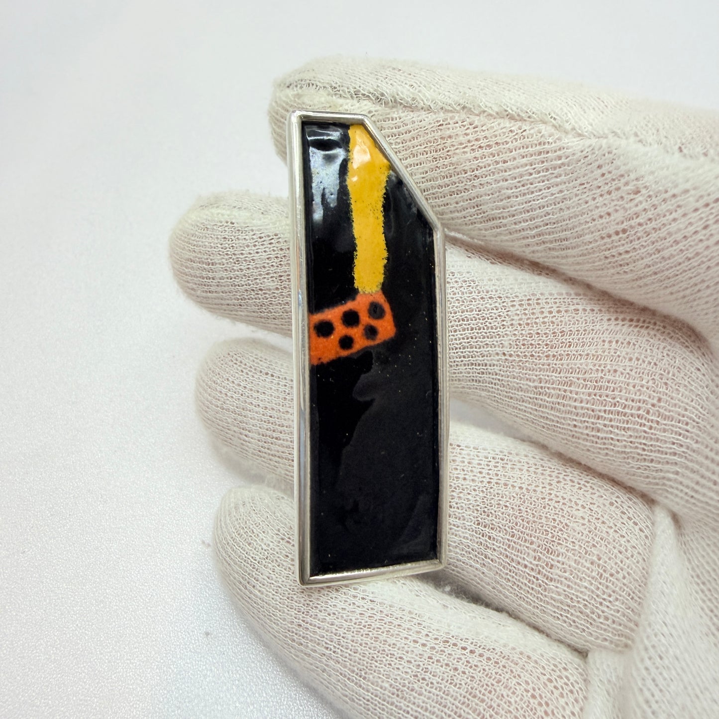 Embla, Norway. Vintage Sterling Silver Enamel Brooch.