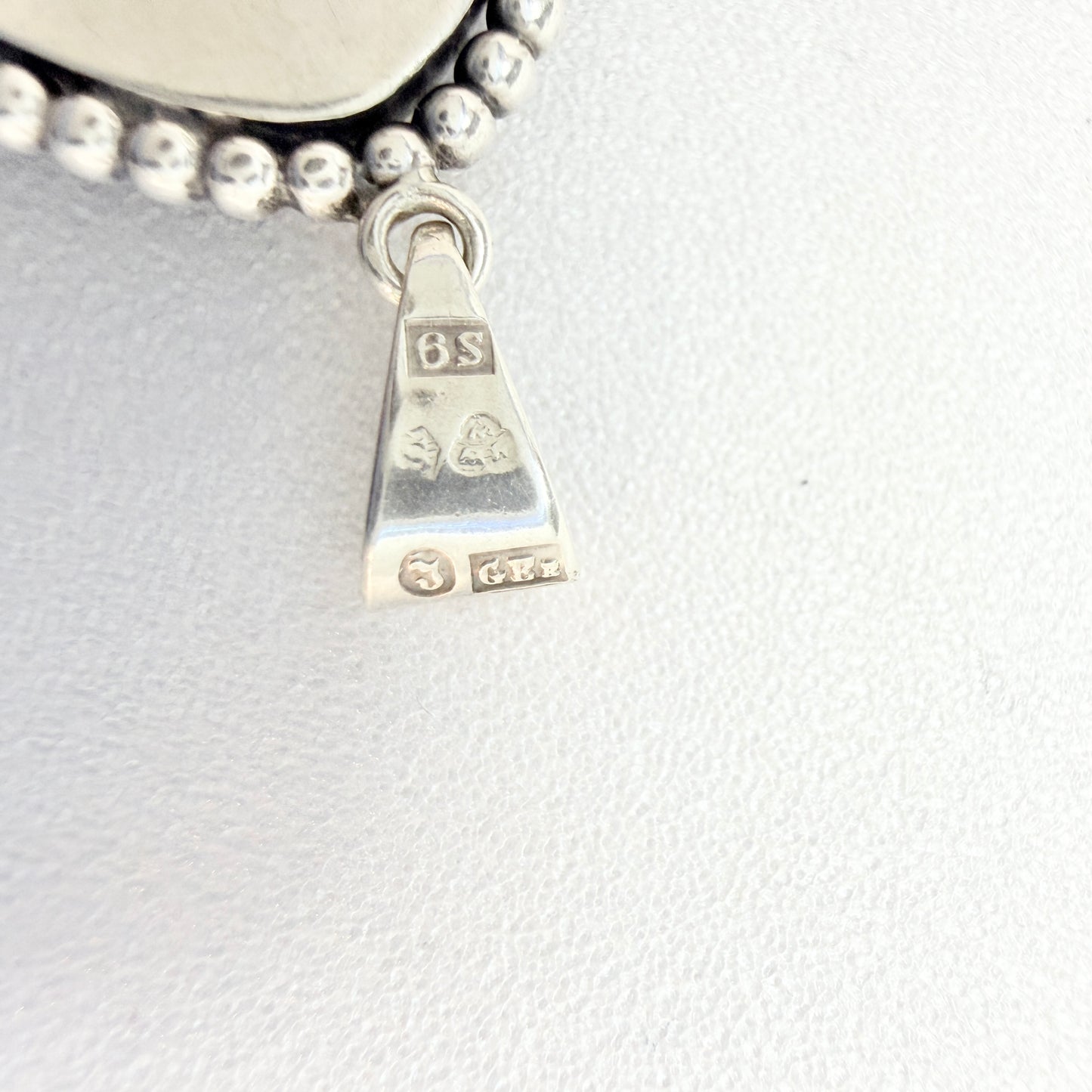 Gösta Eriksson, Sweden 1968. Vintage Sterling Silver Bergslagen-stone Pendant.