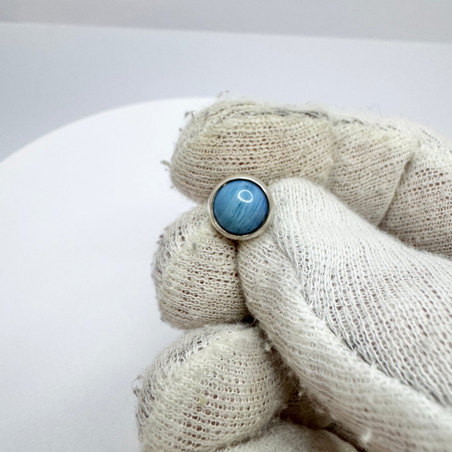 Ove Nordström, Sweden 1970s. Vintage Bergslagen-stone Silver Single Earring.