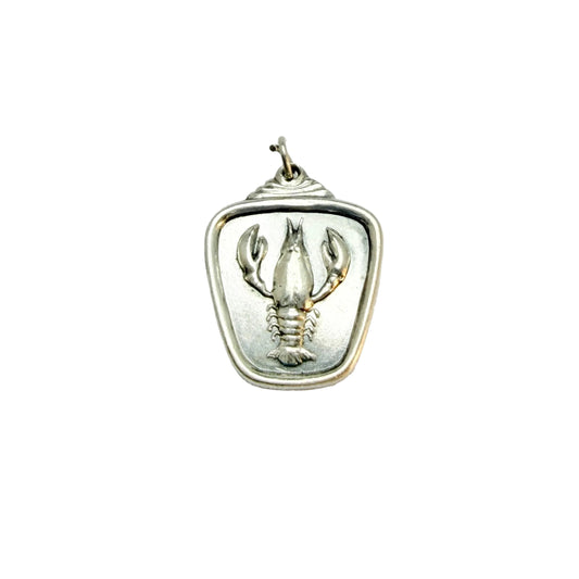 Alton, Sweden 1962. Vintage Solid Silver Zodiac Cancer Charm Pendant.