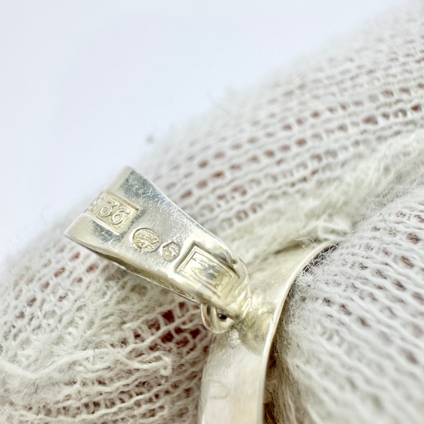 Salovaara, Finland Vintage Sterling Silver Rock Crystal Pendant.