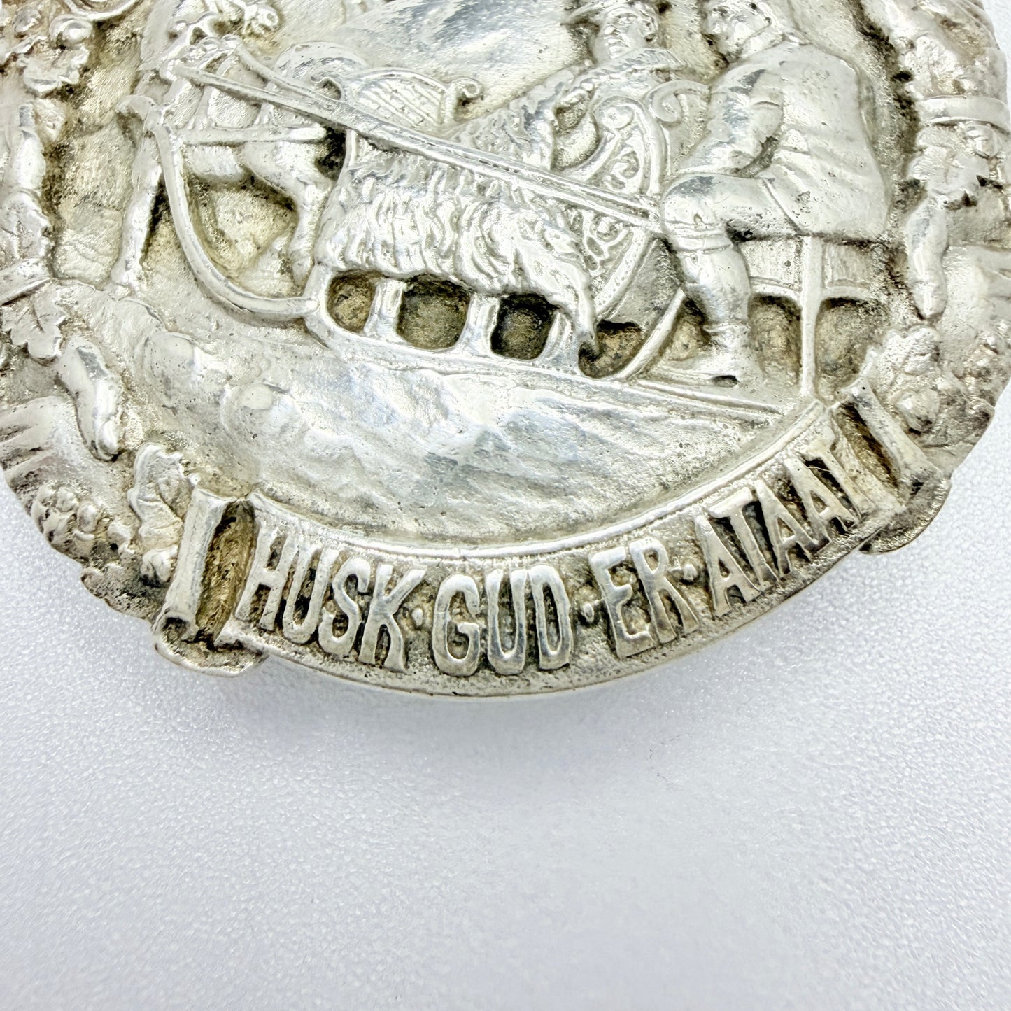 Aksel Holmsen, Norway 1914. Large Antique Solid Silver Brooch.