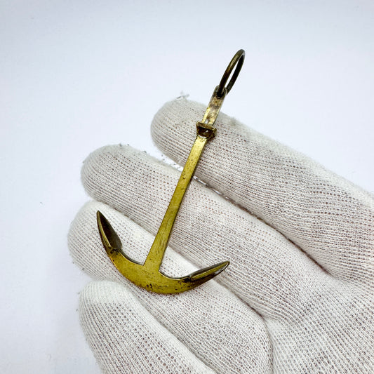 Large Antique Bronze Christian Faith Anchor Pendant