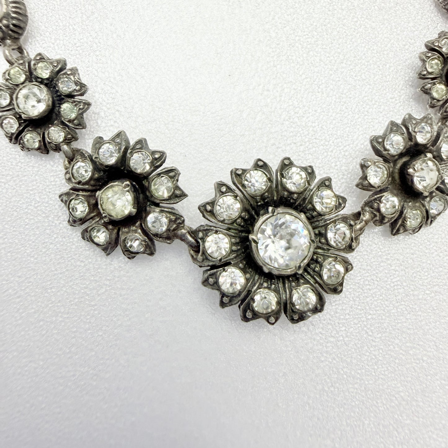 Vintage 1930-40s Solid Silver Foil Back Paste Bracelet.