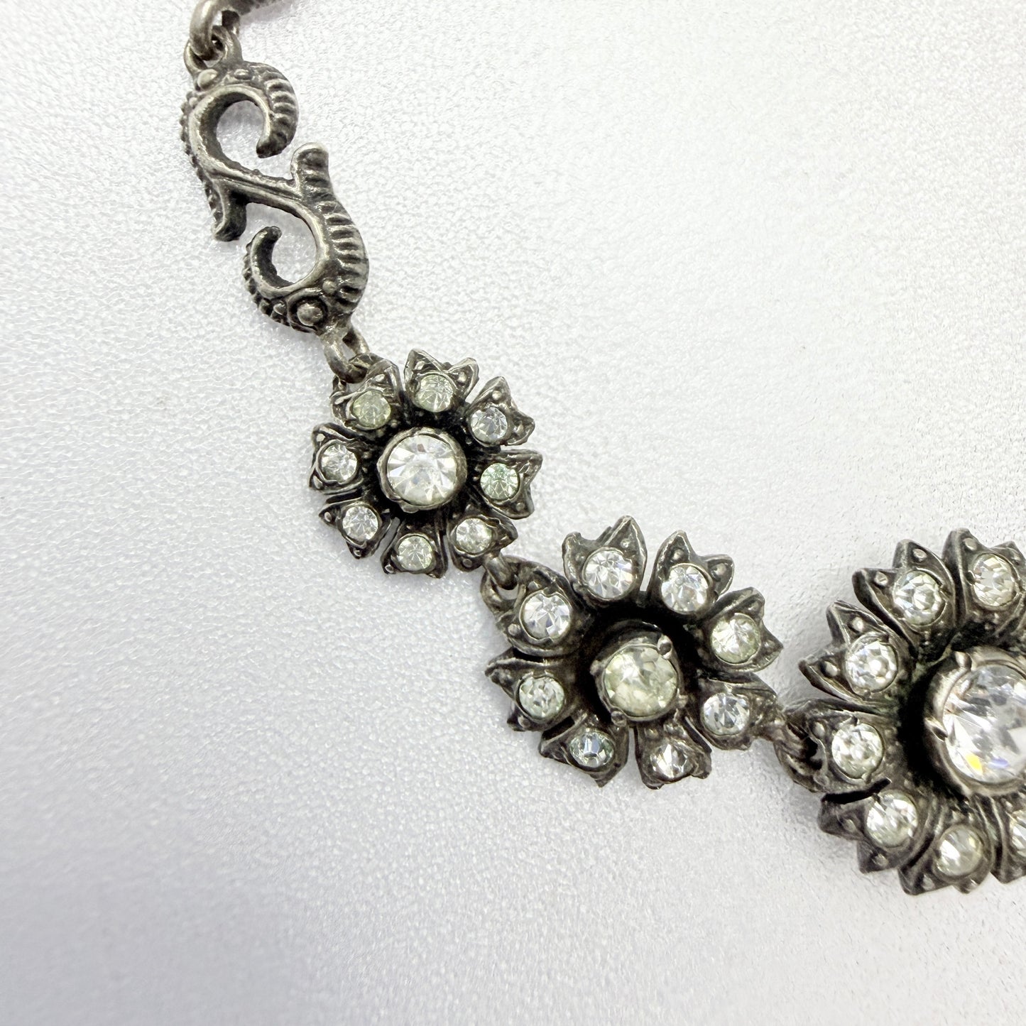 Vintage 1930-40s Solid Silver Foil Back Paste Bracelet.