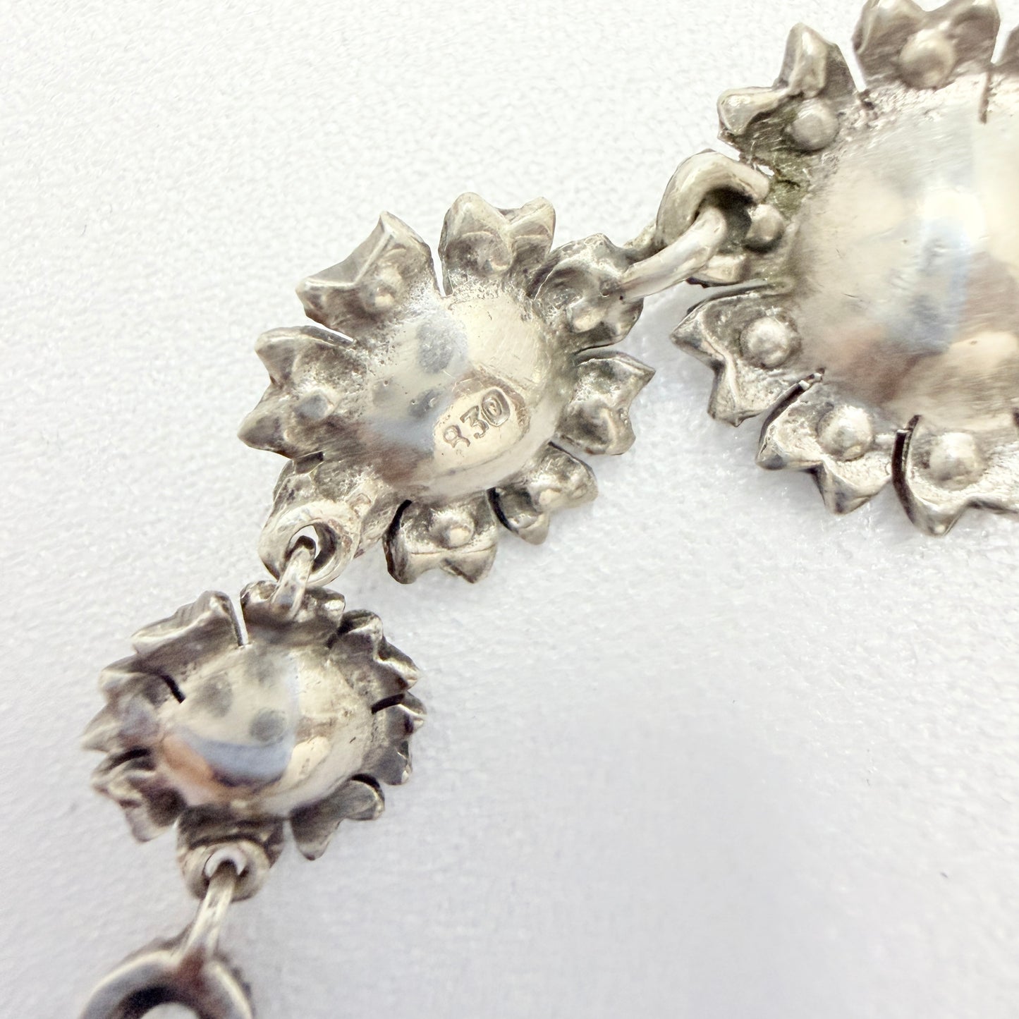 Vintage 1930-40s Solid Silver Foil Back Paste Bracelet.