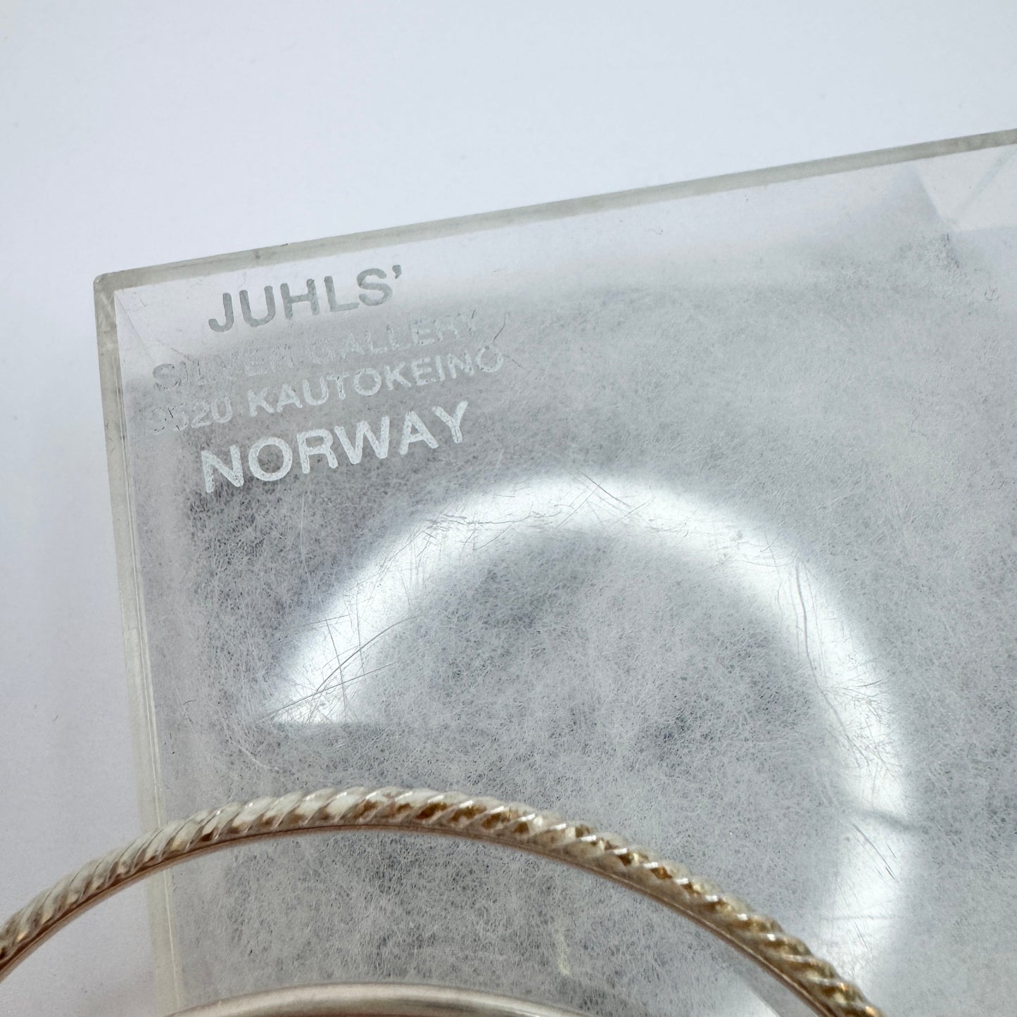 Juhls, Norway. Vintage Sterling Silver Bangle Stack Magic Ball Charm Bracelet. Boxed