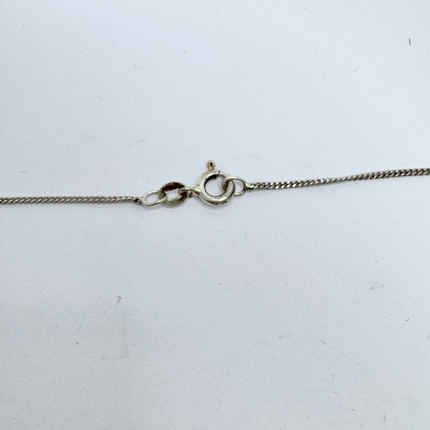 Victor Janson, Sweden 1974. Vintage Sterling Silver Heart Pendant Necklace.