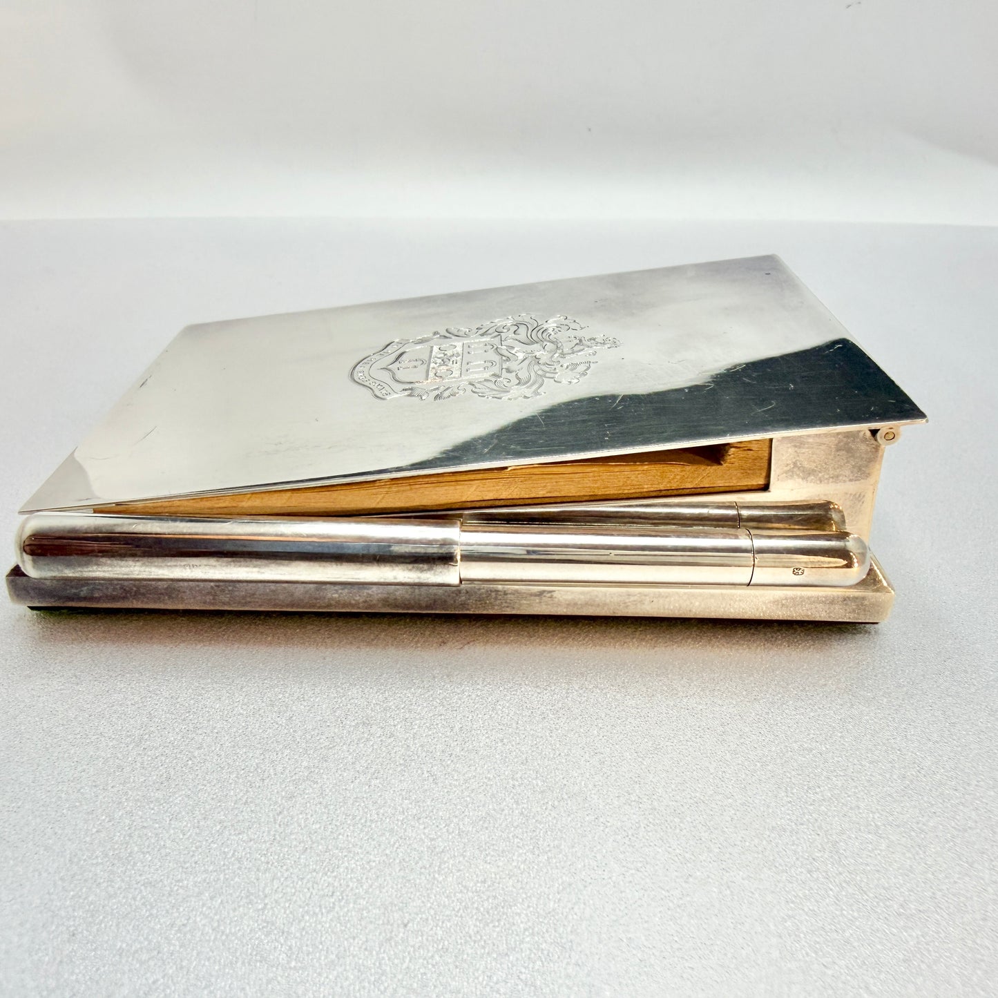 Gerald Benney. Vintage Sterling Silver Desk Notepad. Provenance: Marjorie Merriweather Post, Mar-a-Lago, Florida.