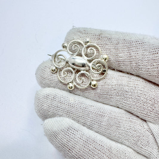 Herman Siersbøl, Denmark 1950s Vintage Sterling Silver Brooch