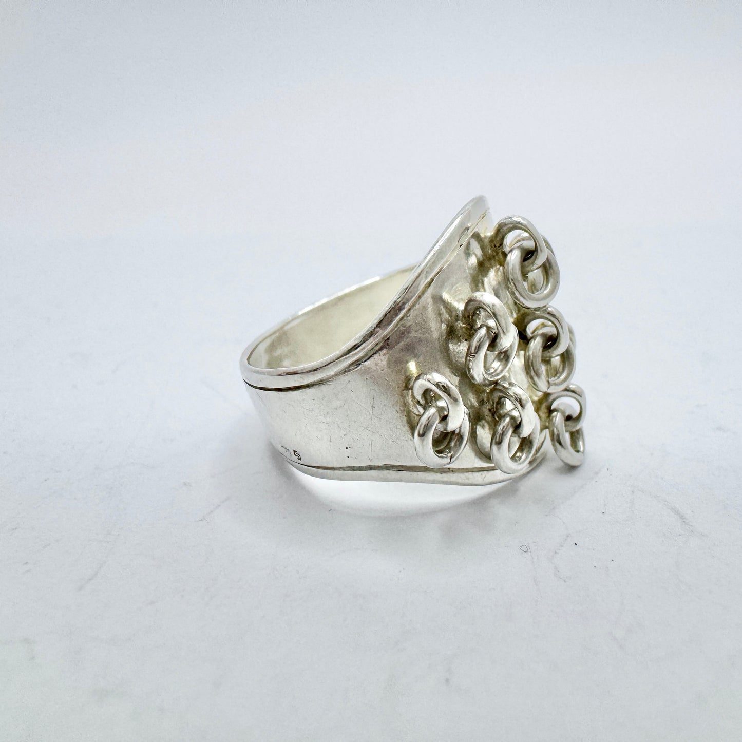 Juhls Kautokeino, Norway Vintage Sterling Silver Traditional Sami Laplander Ring