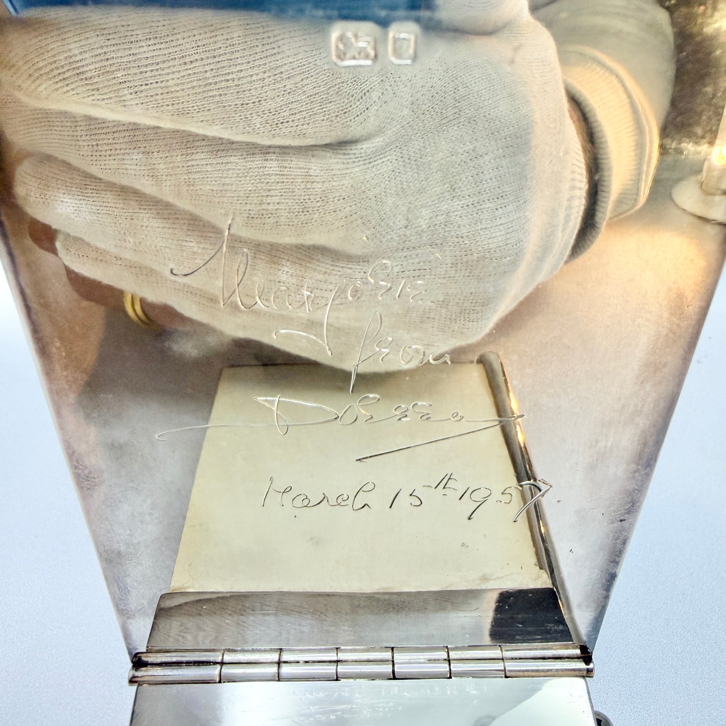 Gerald Benney. Vintage Sterling Silver Desk Notepad. Provenance: Marjorie Merriweather Post, Mar-a-Lago, Florida.
