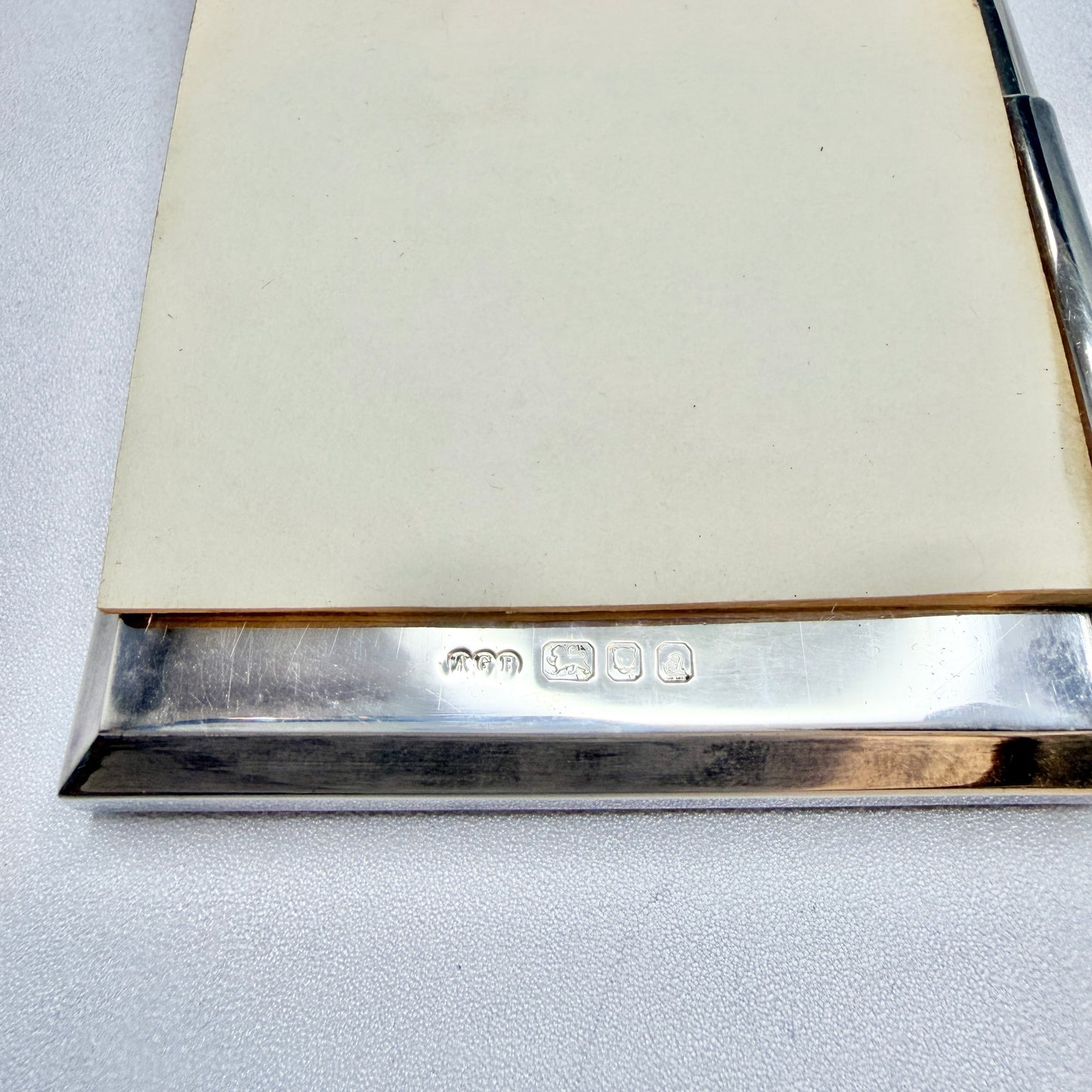 Gerald Benney. Vintage Sterling Silver Desk Notepad. Provenance: Marjorie Merriweather Post, Mar-a-Lago, Florida.