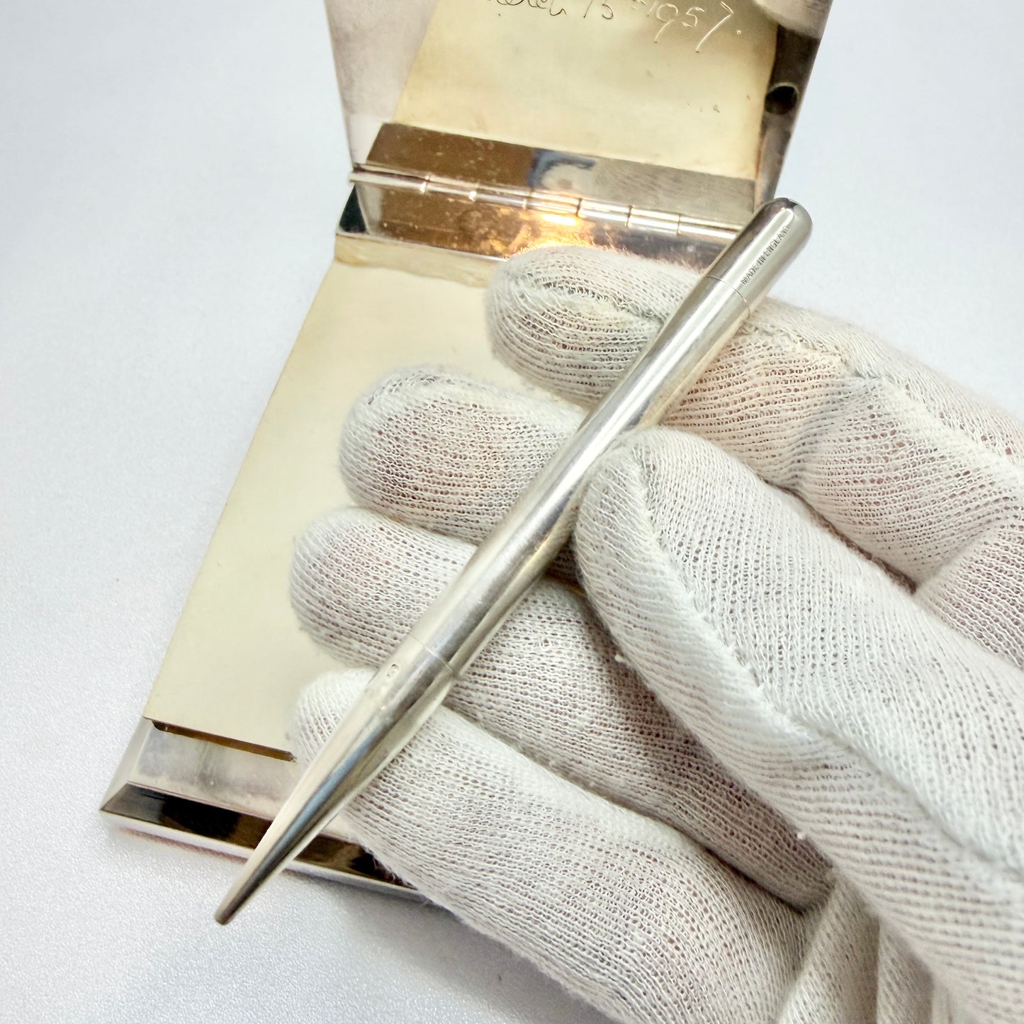Gerald Benney. Vintage Sterling Silver Desk Notepad. Provenance: Marjorie Merriweather Post, Mar-a-Lago, Florida.