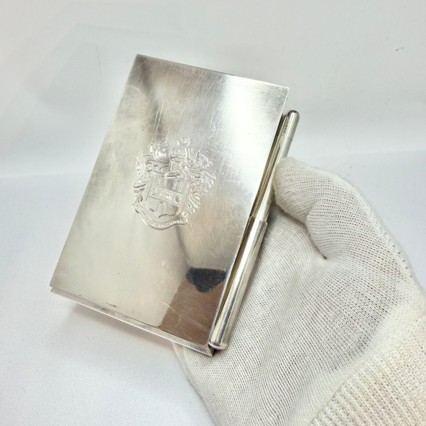 Gerald Benney. Vintage Sterling Silver Desk Notepad. Provenance: Marjorie Merriweather Post, Mar-a-Lago, Florida.