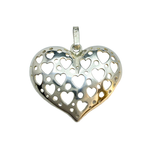 Victor Janson, Sweden 1975. Vintage Sterling Silver Hearts in Heart Pendant.