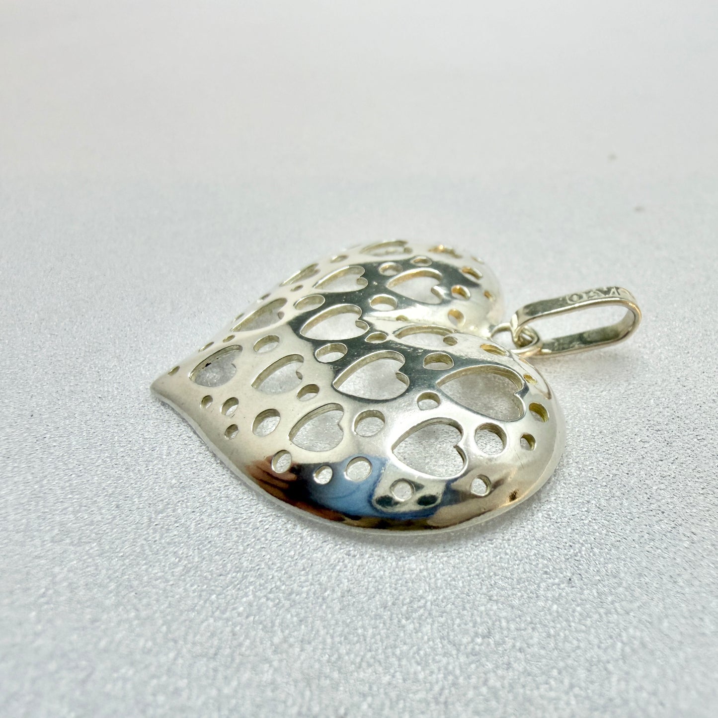 Victor Janson, Sweden 1975. Vintage Sterling Silver Hearts in Heart Pendant.
