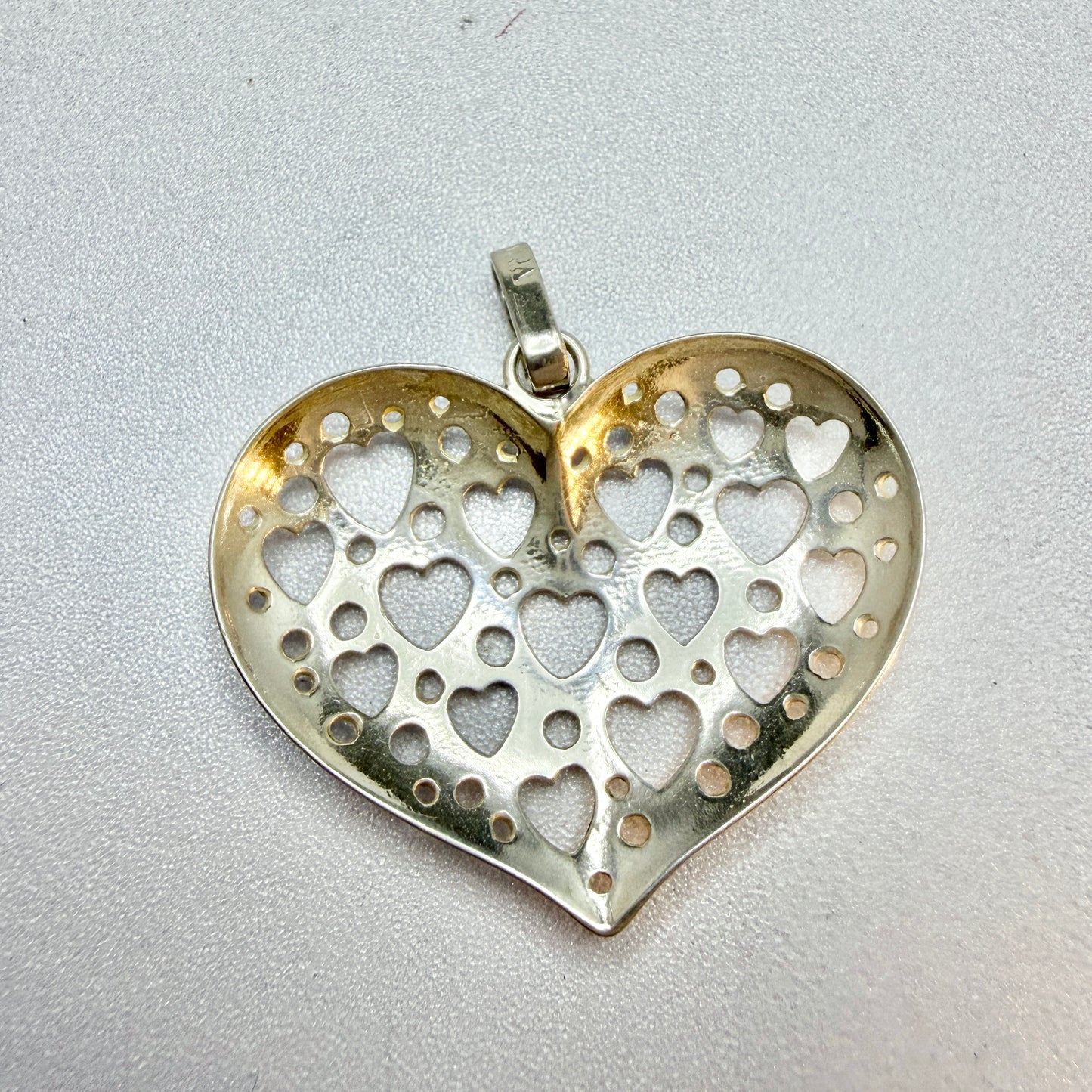 Victor Janson, Sweden 1975. Vintage Sterling Silver Hearts in Heart Pendant.