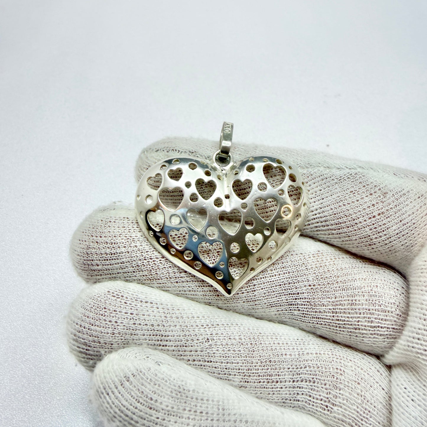 Victor Janson, Sweden 1975. Vintage Sterling Silver Hearts in Heart Pendant.