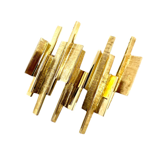 Rey Urban, Sweden 1968. Vintage Modernist 18k Gold Brooch. Signed.