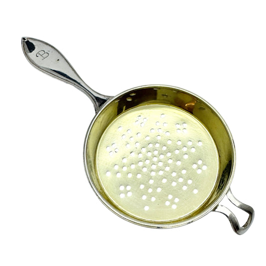 GAB, Sweden 1927. Art Deco Sterling Silver Tea Strainer.