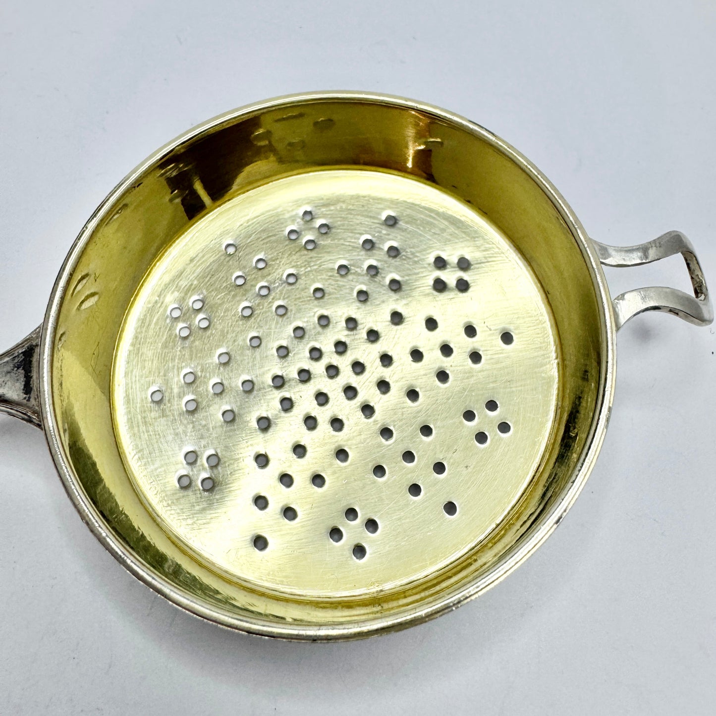 GAB, Sweden 1927. Art Deco Sterling Silver Tea Strainer.
