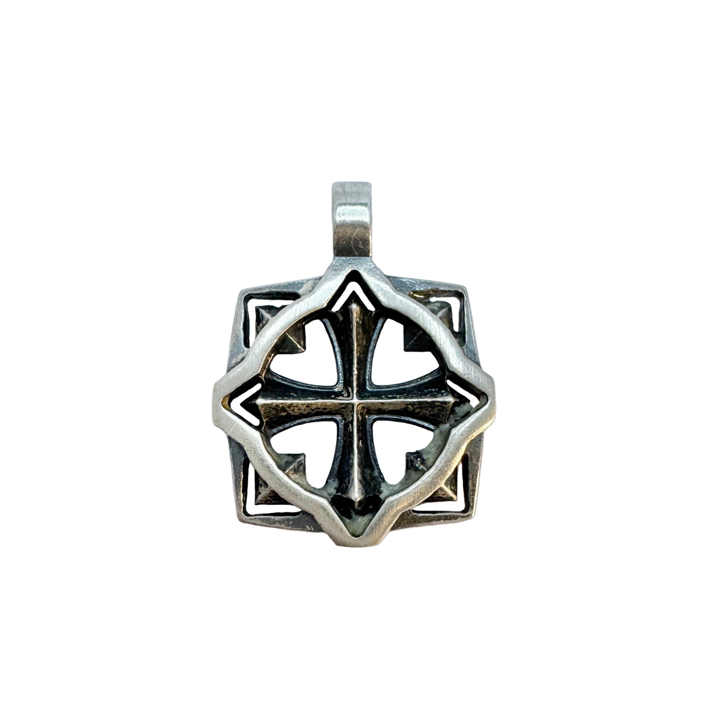 LU, Finland. Vintage Sterling Silver Cross Pendant.