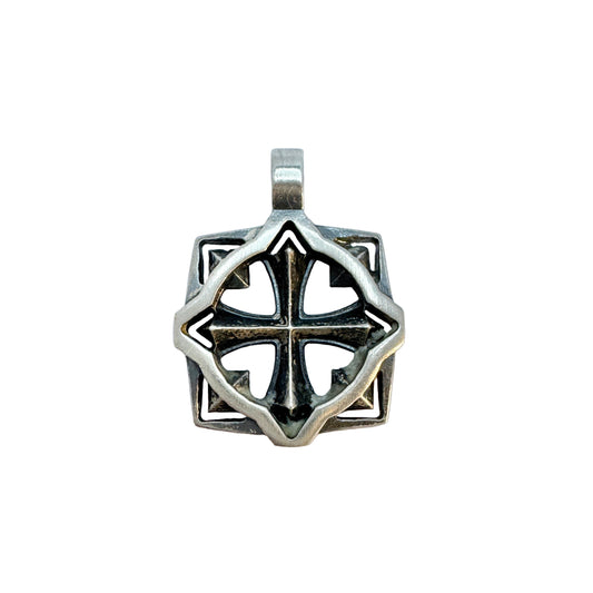 LU, Finland. Vintage Sterling Silver Cross Pendant.