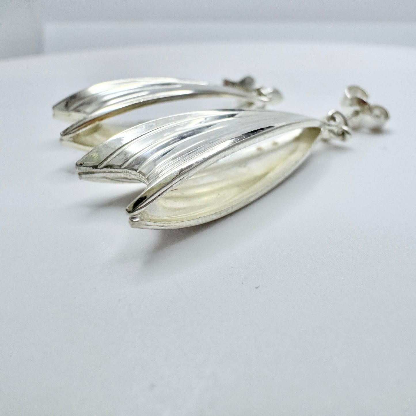 K&L-Kordes Lichtenfels, Germany c 1960s. Vintage Solid Silver Earrings