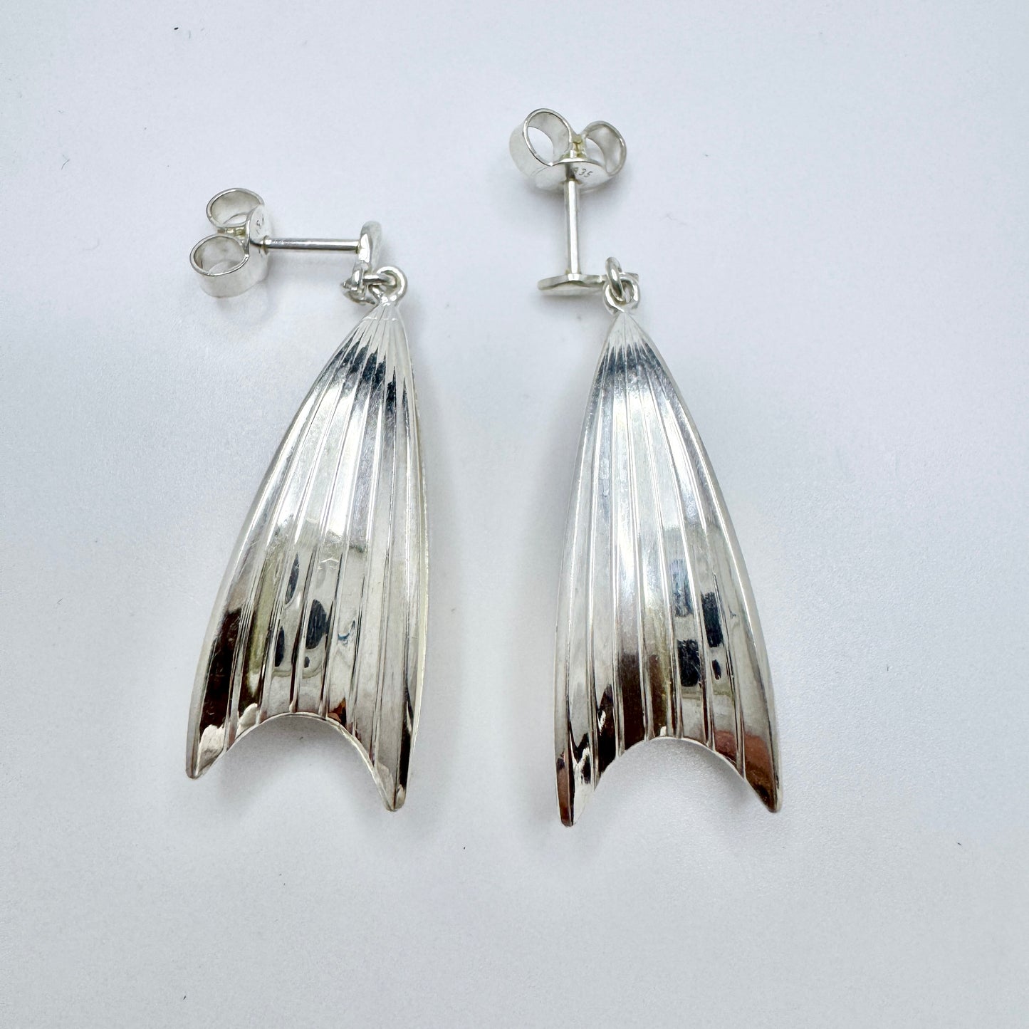 K&L-Kordes Lichtenfels, Germany c 1960s. Vintage Solid Silver Earrings