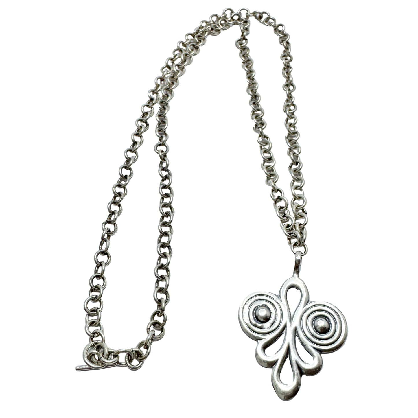 Kultakeskus, Finland 1943. Rare WW2 Era Solid Silver Pendant Necklace.