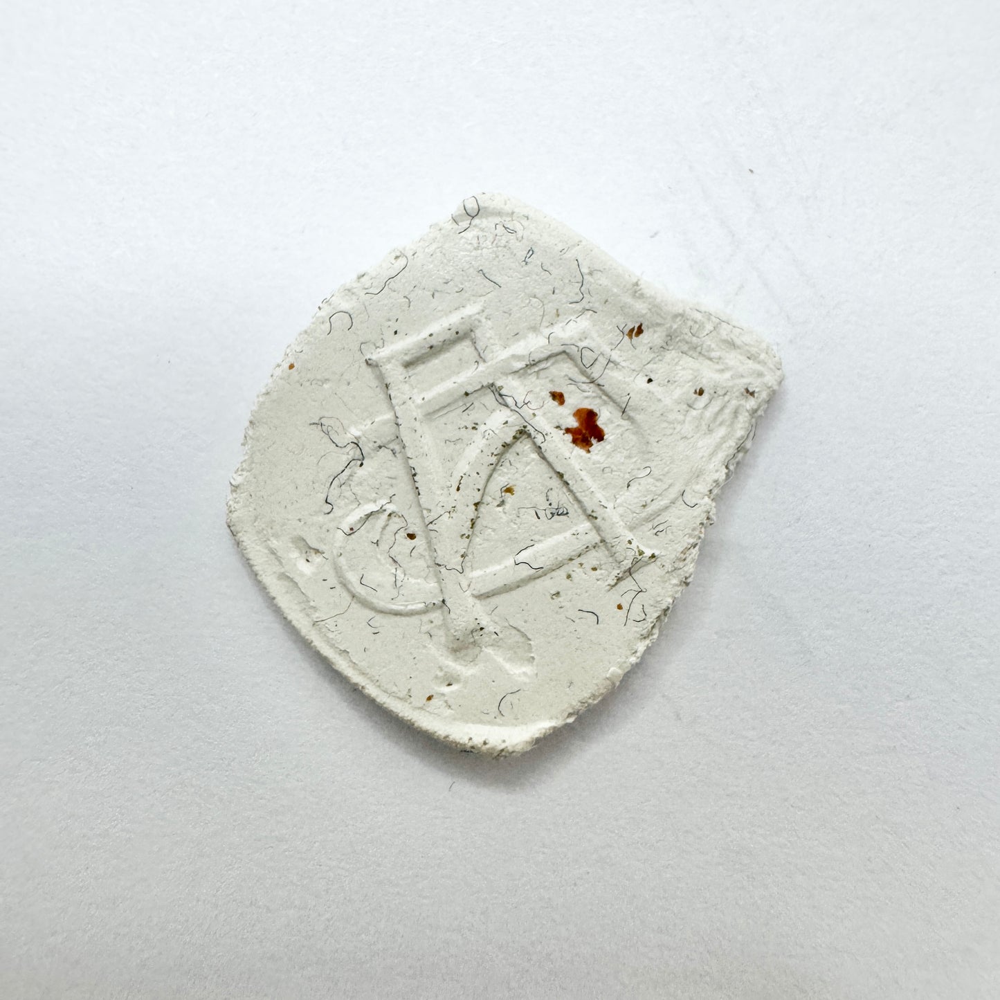 Vintage ca 1930s Wood Metal Seal Stamp. "AJ / JA"