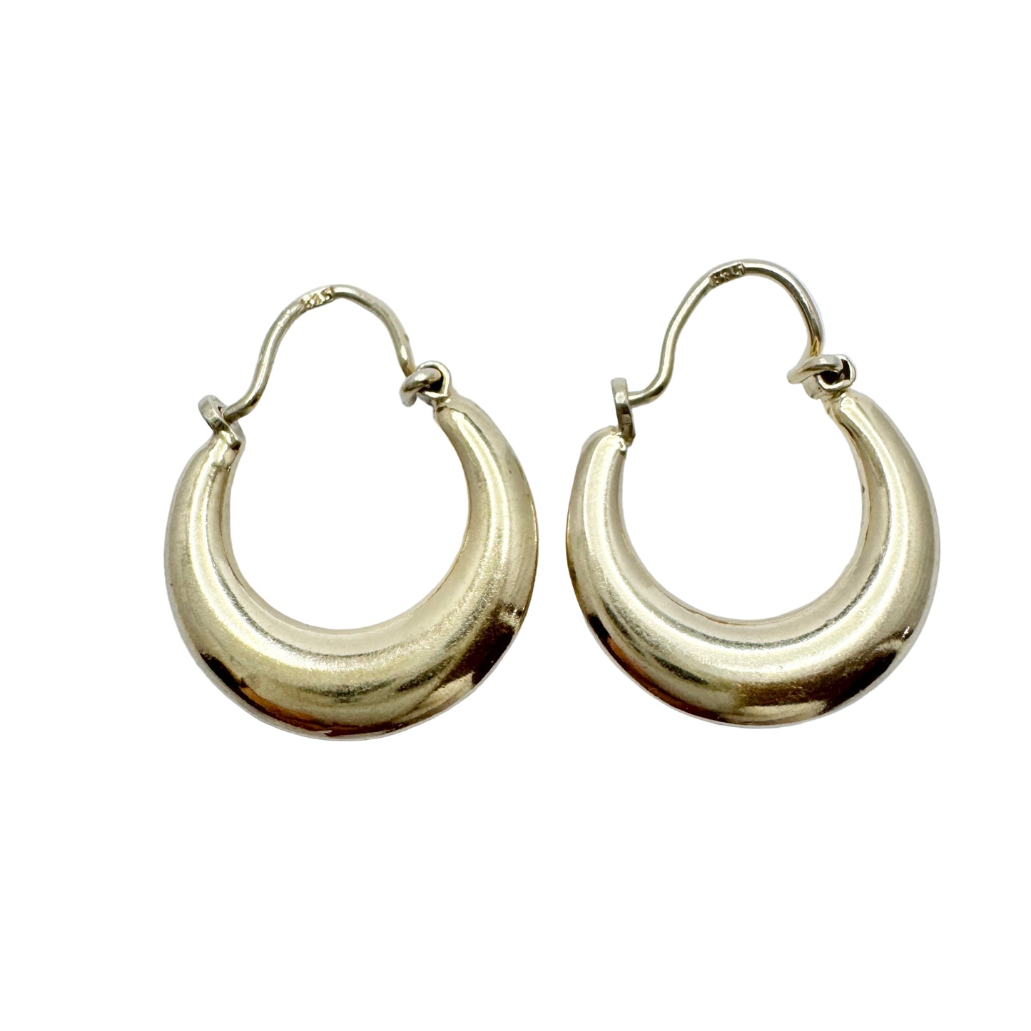 Vintage c 1950s Gold Gilt 835 Silver Earrings.