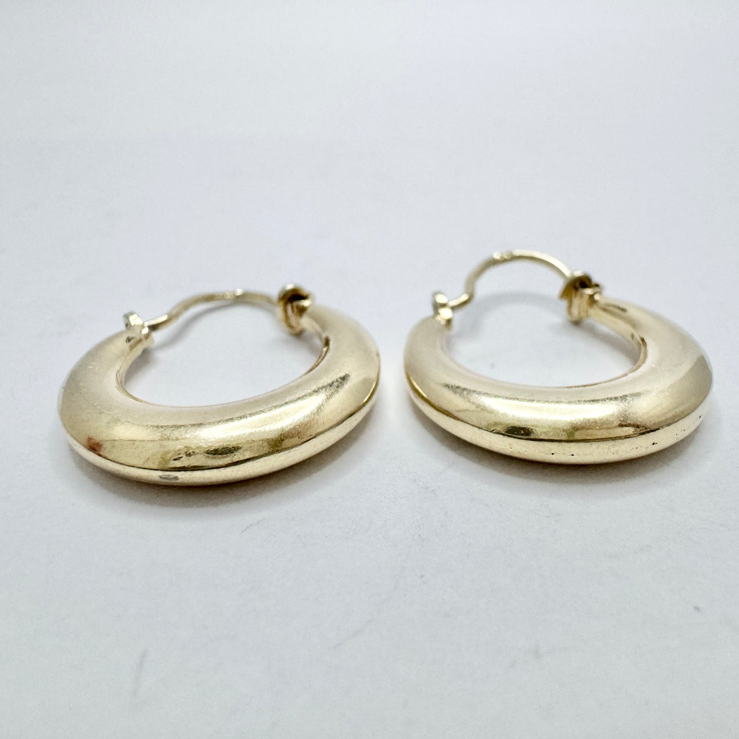 Vintage c 1950s Gold Gilt 835 Silver Earrings.