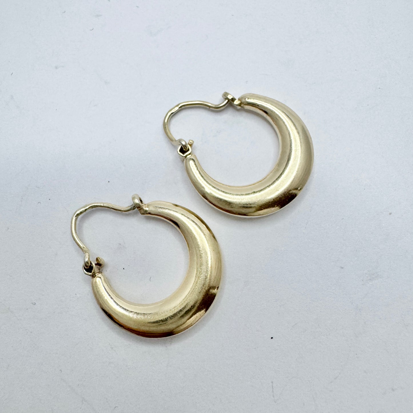 Vintage c 1950s Gold Gilt 835 Silver Earrings.