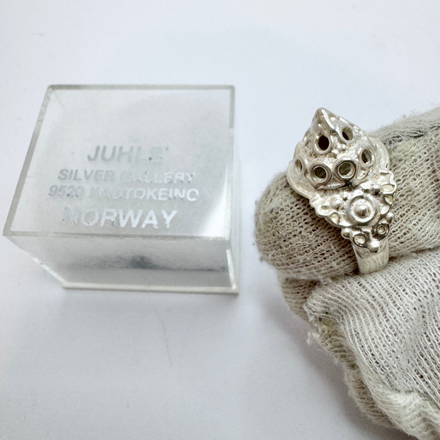 Juhls Kautokeino, Norway Vintage Sterling Silver Ring. Boxed