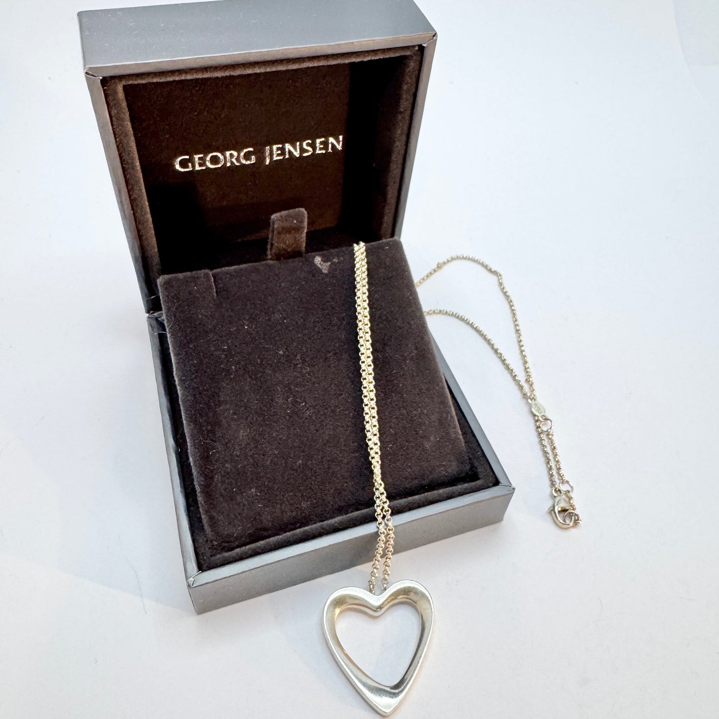 Georg Jensen, Denmark. Sterling Silver Necklace. Artist Heart Pendant Of The Year 2014
