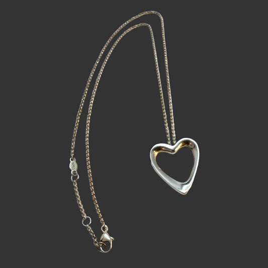 Georg Jensen, Denmark. Sterling Silver Necklace. Artist Heart Pendant Of The Year 2014