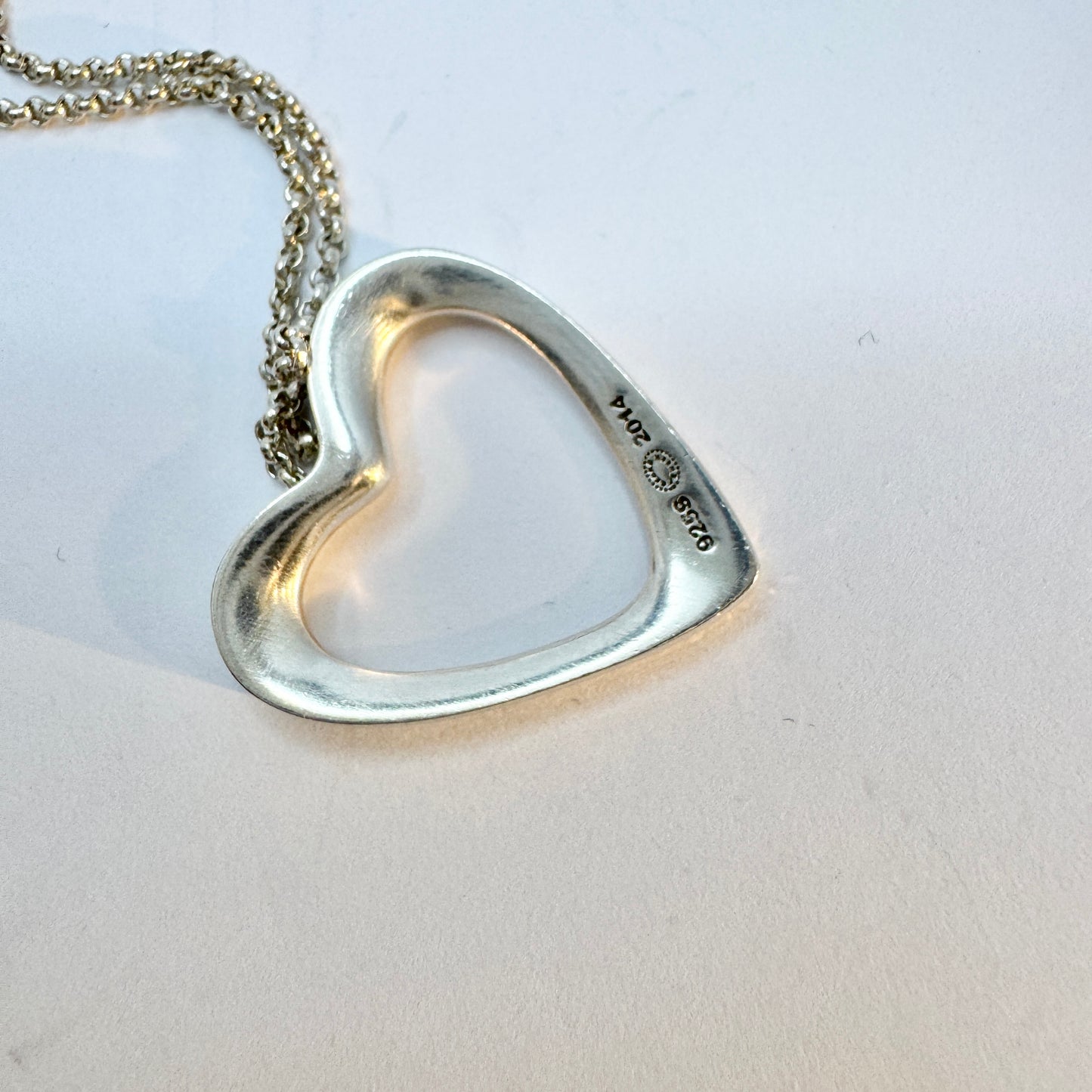 Georg Jensen, Denmark. Sterling Silver Necklace. Artist Heart Pendant Of The Year 2014