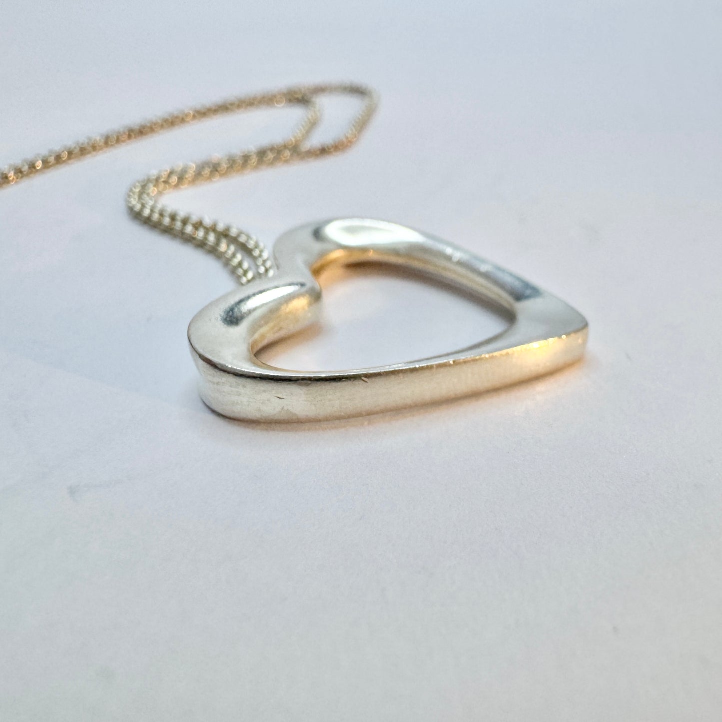 Georg Jensen, Denmark. Sterling Silver Necklace. Artist Heart Pendant Of The Year 2014
