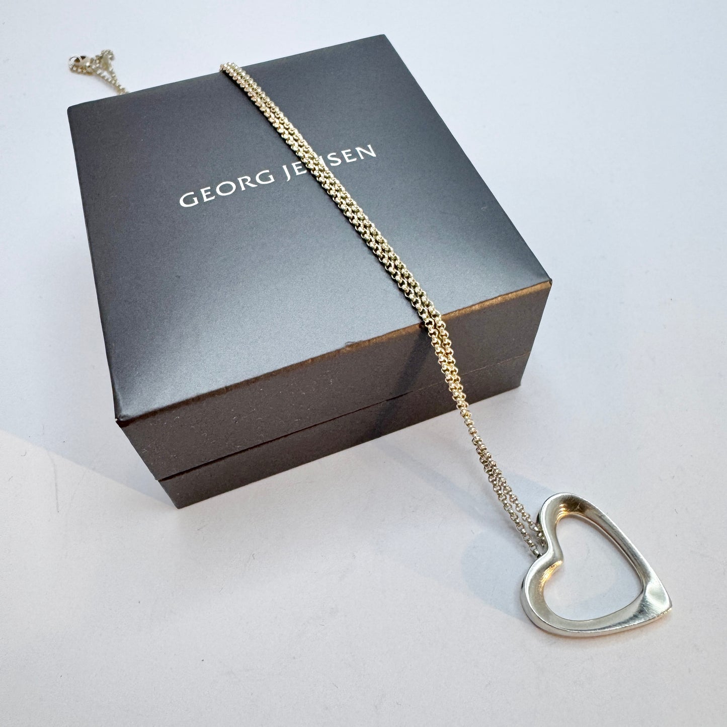 Georg Jensen, Denmark. Sterling Silver Necklace. Artist Heart Pendant Of The Year 2014