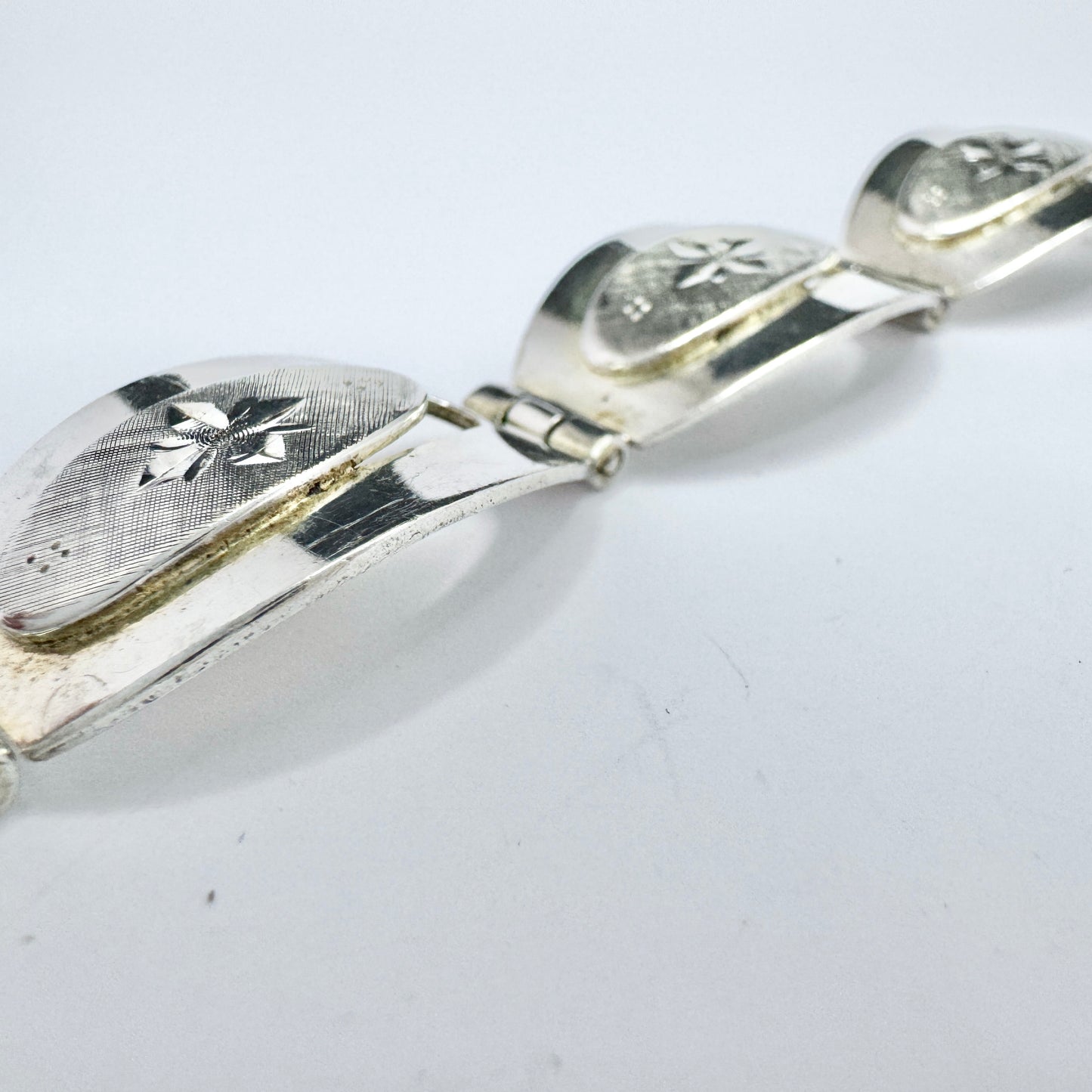 Sweden c 1950s. Vintage Solid Silver Bracelet.