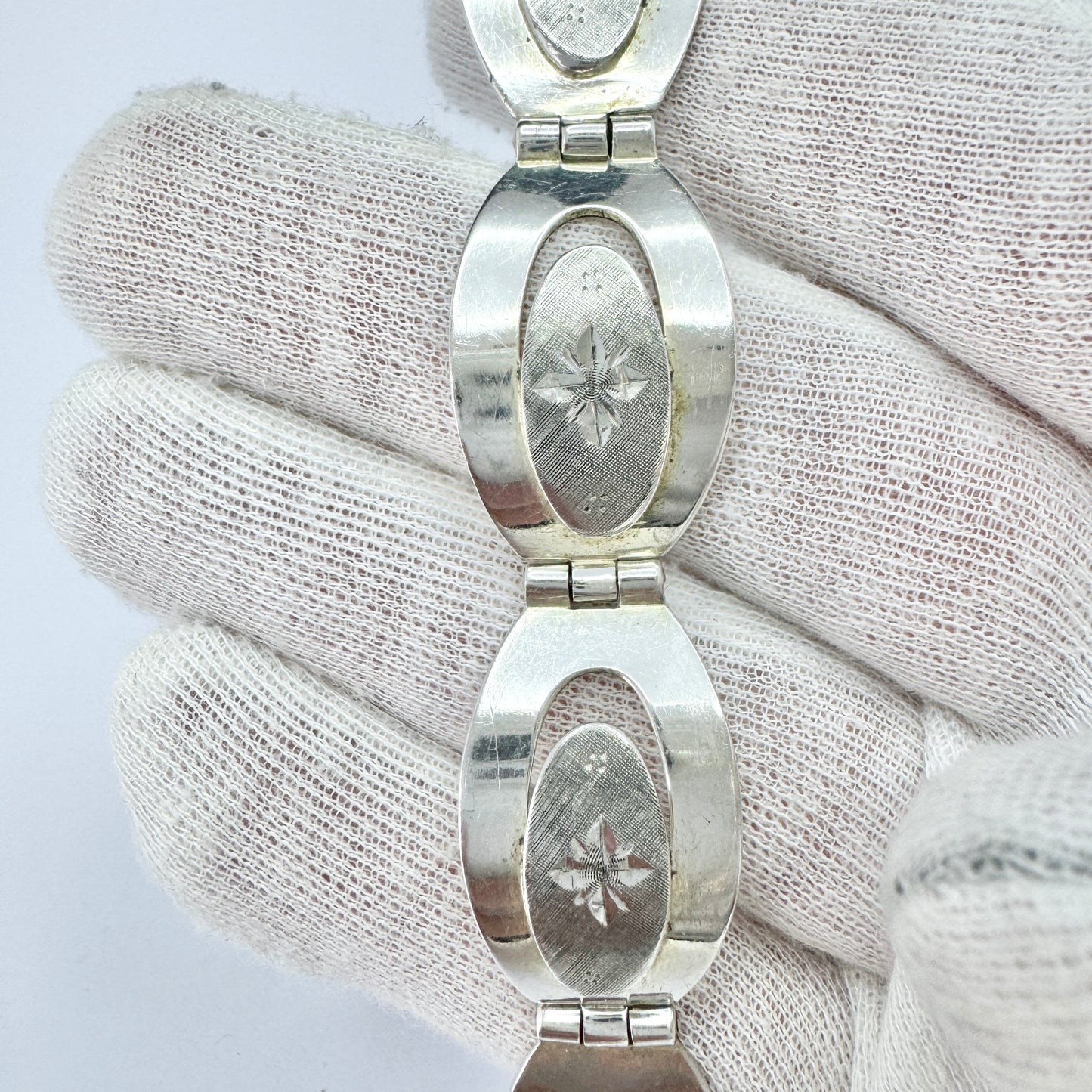 Sweden c 1950s. Vintage Solid Silver Bracelet.