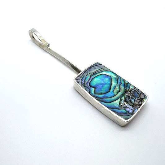 Palle Bisgaard, Denmark 1960s Sterling Silver Abalone Pendant. Design no 6.