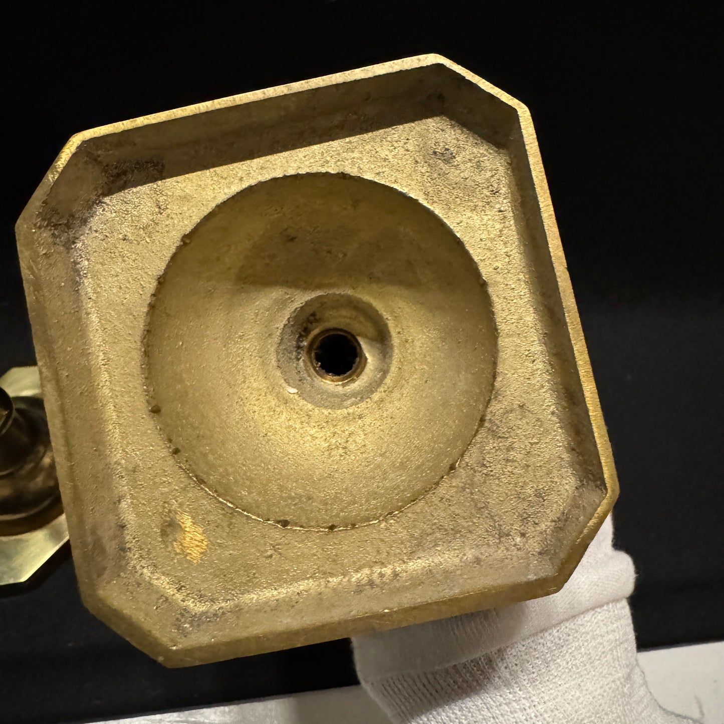 Large Vintage or Antique Pair of Brass Sectional Candlesticks.