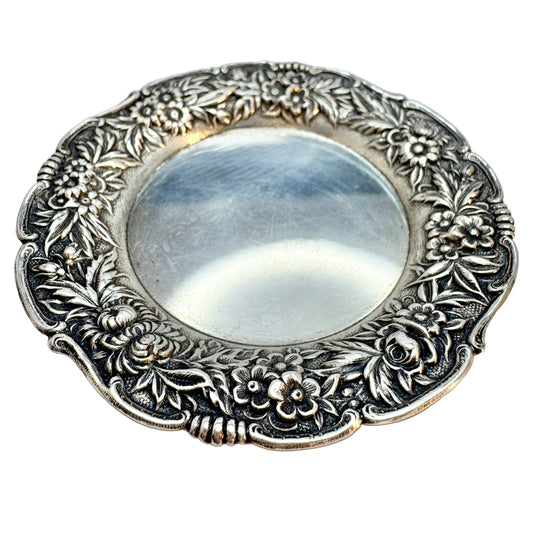 S. Kirk & Son, USA. Antique Sterling Silver Trinket Tray Dish.