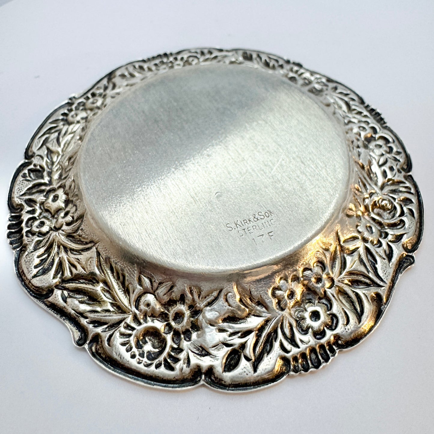 S. Kirk & Son, USA. Antique Sterling Silver Trinket Tray Dish.