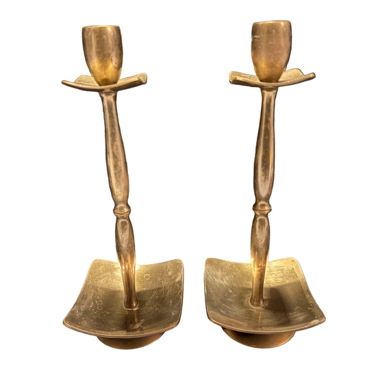 Dantorp Design, Denmark. Vintage 1960-70s Mid-century Brass Candlesticks.